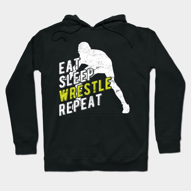 Eat Sleep Wrestle Repeat Hoodie by themerchnetwork